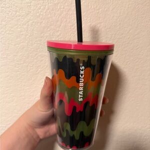 Starbucks 2023 Fall Halloween Multicolor Drip Glow In The Dark 16oz Cold Cup